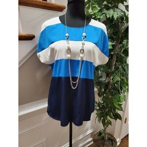 Vince Camuto Women's Multicolor Polyester Round Neck Short Sleeve Casual Shirt 4